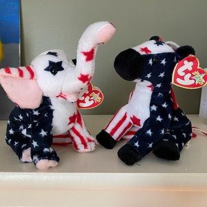 Retired ty beanie babies lefty and righty